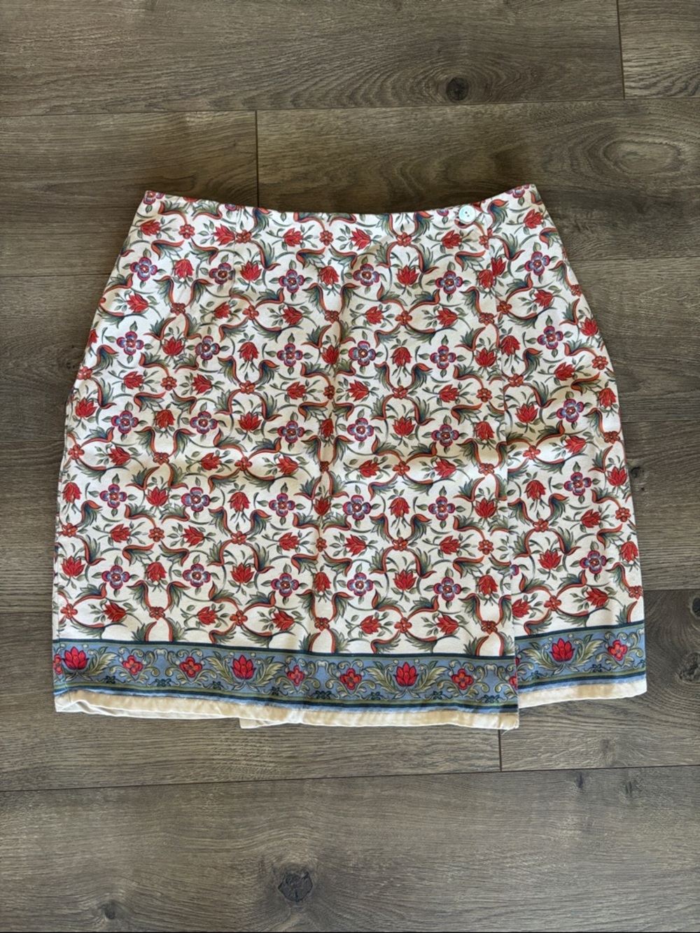 Charter Club White Print Mini Skirt